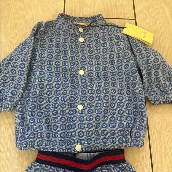 Brand new baby Gucci   Blue Baby 2pcs set comes with box giftable - Picture 3 of 11